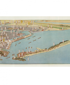 金子常光〈觀光的高雄市〉鳥瞰圖