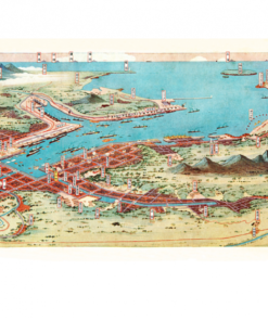 金子常光〈基隆市大觀〉鳥瞰圖