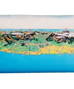 地圖遮陽簾 台灣鳥瞰圖 1929年