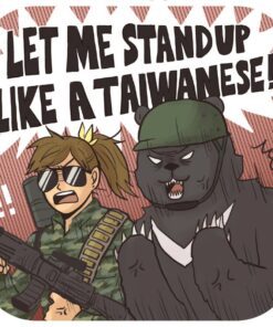陶瓷吸水杯墊－槍砲與黑熊 Let me stand up like a Taiwanese.｜魔魔嘎嘎 MOGA!
