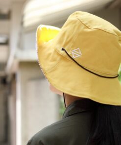 台字徽蕉葉闊邊雙面漁夫帽-奶油黃
