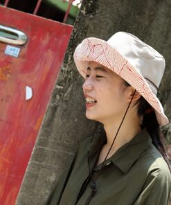 台字徽蕉葉闊邊雙面漁夫帽-米色