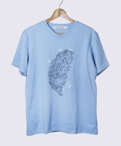 地圖T恤-臺灣案內圖繪(藍)-L