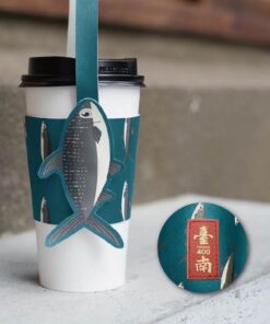 臺南400虱目魚環保杯袋(藍綠)