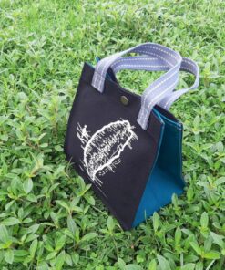 地圖帆布袋-小藍黑